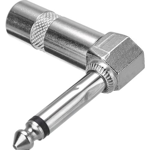 4pcs/set 1/4" 6.35mm TS 2-Pole Mono Jack Plug Right Angle Audio Plugs Connector Guitar Audio Cable Adapter