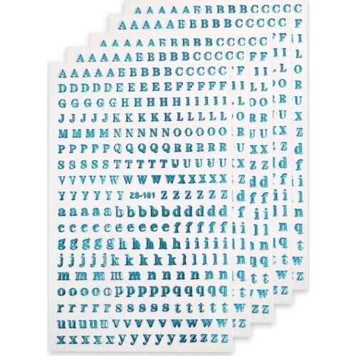 5 Sheets 3D Letters Chunky Glitter Nail Art Decorative Stickers UV Epoxy Resin Mold Fillings DIY Crafts Jewelry Making