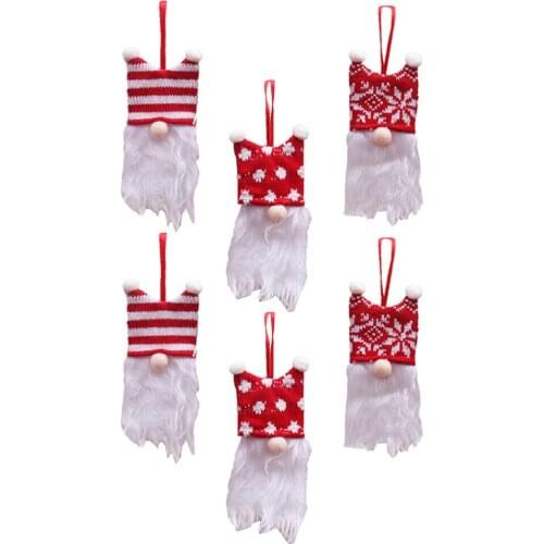 6pcs Lovely Old Man Doll Ornaments Christmas Tree Doll Decors Festival Decors