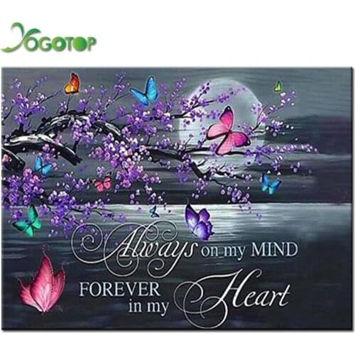 Butterfly Plum blossom diamond mosaic love,moon text diamond paint custom,diamond painting full mosaic diamond embroidery YY4458