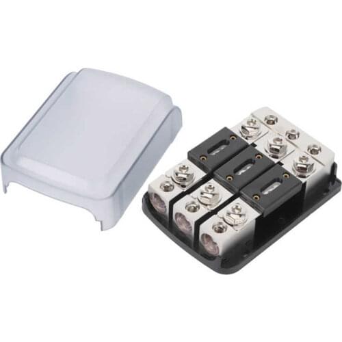 3 Way Fuse Holder Fuse Holder Distribution Block 3 Ways Fuses Box 1 In‑3 Out 3 In‑3 Out for Car Yacht Audio Fuse Holder