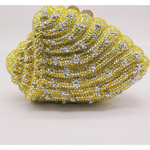 XIYUAN Red/Yellow/Gold Designer Clutch Bags High-End Lady Wedding Bridal Bag Long Chain Handbags Diamond Rhinestone Phone Wallet