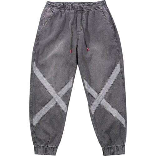 Men Fashions Blue Jeans Harajuku joggers Hip Hop Harem Jeans Streetwear Denim Trousers Kpop Korean Style Clothes Oversized Pants