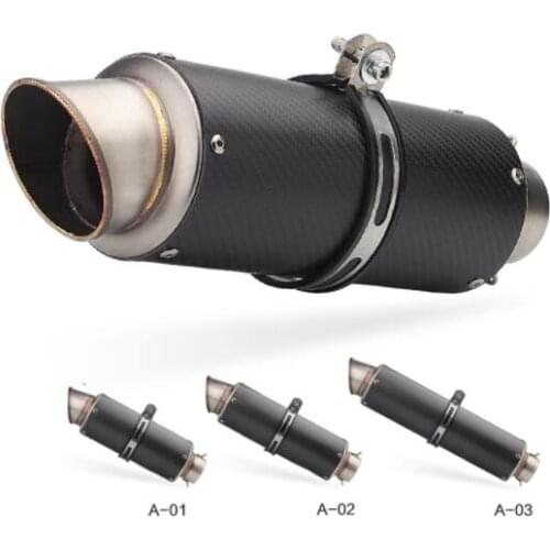 60mm Motorcycle Exhaust Muffler Escape Moto With DB killer Carbon Fiber Exhaust Pipe For GSR650 NINJA250 R6 SV650 CBR1000 R25