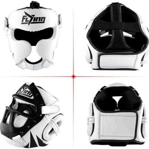 Grade PU leather Boxing Helmet Head Protectors Adult Child Professional Competition Headgear MMA Muay Thai Kickboxing Head Guard