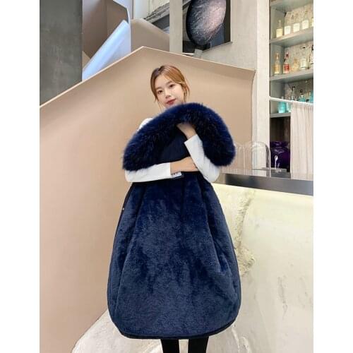 Wool Liner Women Winter Jackets Long Solid Korean Style Womans Parkas Hooded With Fur Collar Thick Female Cotton Padded Outwear