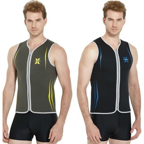 DIVE&SAIL Men Scuba Dive Vest Sleeveless Jacket Tops High Elastic 3mm Neoprene Inside Keep Warm Wetsuit Swimwear Swimsuit