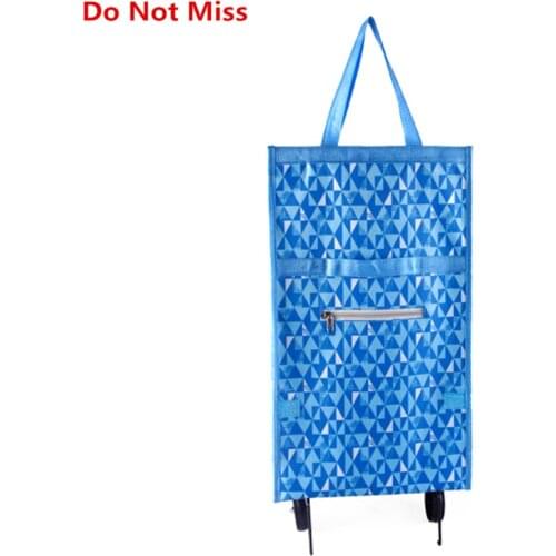 Do Not Miss Folding Portable Shopping Bags High Capacity Shopping Food Organizer Trolley Bag on Wheels Bag Buy Vegetables Bag