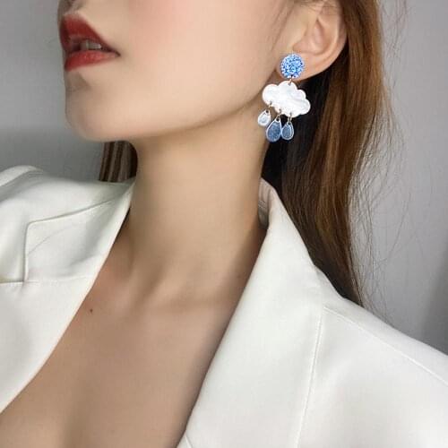 New Cute White Cloud Drop Earrings Delicate Clouds for Women Girls Ear Jewelry Gift Wholesale Gifts Jewellery Accessories