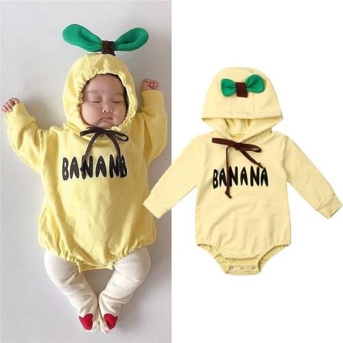 Newborn Toddler Babys Girls Boys clothes Hooded bow Bandage letter print Jumpsuit long sleeve kids autumn Bodysuit one pieces
