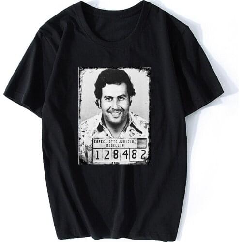 Pablo Escobar T Shirt Colombian Drug Printed Man T-shirts Mens T Shirts Fashion New Brand Cotton Men Clothing