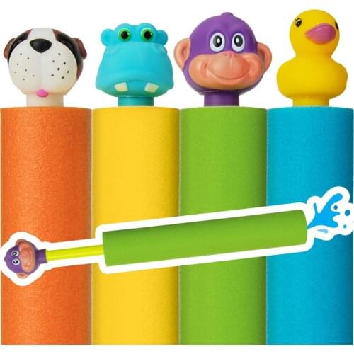 Foam Water Gun Toy Kids Summer Water Sprayer Blaster Squirt Set With Animal Head Pull-type Water Shooter Water Jet Toy Toy