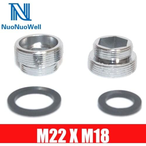 2pcs M22 x M18 Male Thread Spray Machine Faucet Transform Adapter Kitchen Bathroom Brass Water Tape Joint