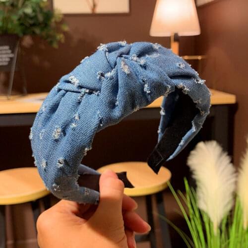 Bohemian Denim knot Hairband Handmade Knotted Headband Hair Accessories