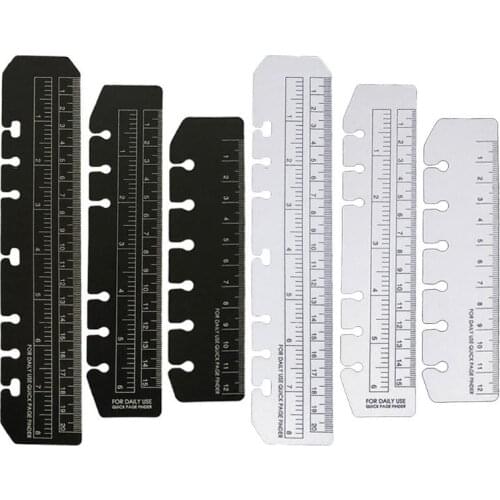 PVC Separator A5 A6 A7 Bookmark Ruler 6 Holes Functional DIY Binder Notebook Rulers Student School Office Stationery Supplies