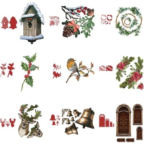 Christmas Elk Animal Flower Stamps And Dies New Arrival 2021 Scrapbook Dariy Decoration Stencil Embossing Template Diy Greeting
