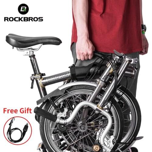 ROCKBROS + gift Bike Carrier Handle Folding Cycling Bike Frame Carry Shoulder Strap Hand Grips For Brompton Bicycle Accessories