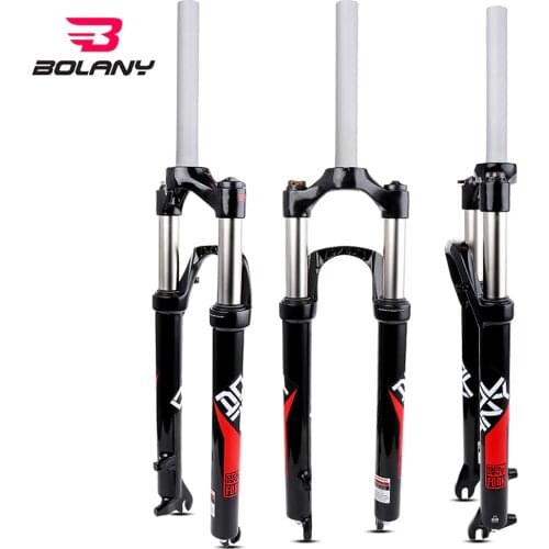 BOLANY MTB Bike Fork 24 inch Aluminum Alloy Straight Tube Bicycle Shock Absorber Mechanical Fork Travel 100mm Bike Parts