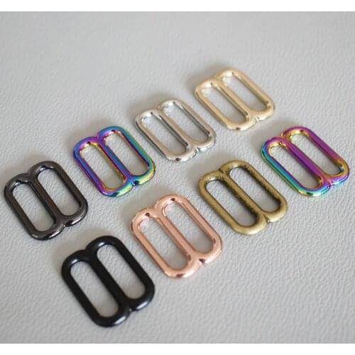 1Pcs Adjuster Slider for 20mm Webbing golden Metal Slider Adjustable Buckle Loops DIY D Gog Collar Straps Bags Belts Accessories