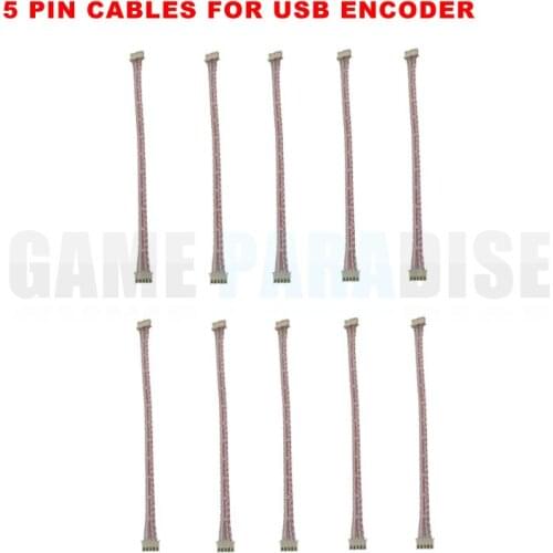 10 Pcs /Lot 5Pin Cable Wiring For Sanwa type Joystick Connection to USB Encoder