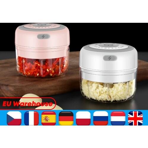 100/250ml Charging Wireless Mini USB Electric Garlic Masher Press Mincer Vegetable Chili Meat Grinder Food Chopper Kitchen Tools