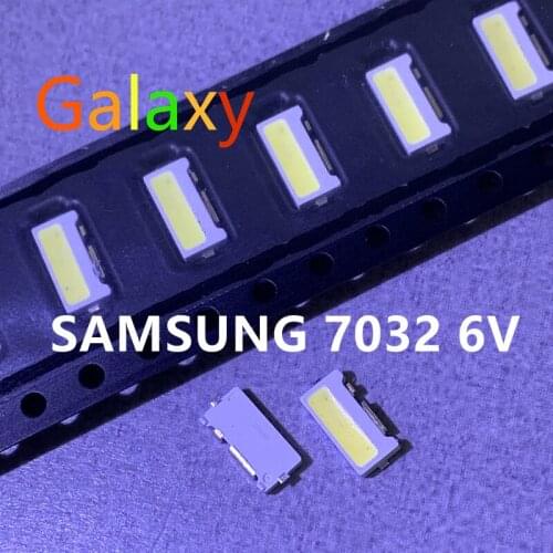 100PCS/Lot SAMSUNG Edge SMD LED 7032 6V 1W 160mA Cool White High Power For TV Backlight