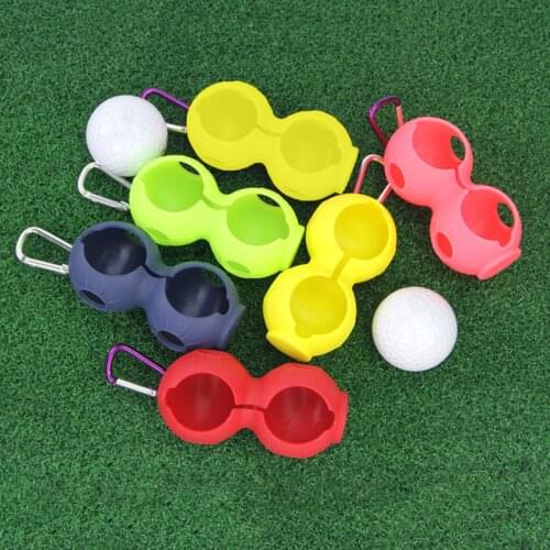 2Pcs Outdoor Golf Soft Silicone Protective Ball Cover Accessories with Carabiner