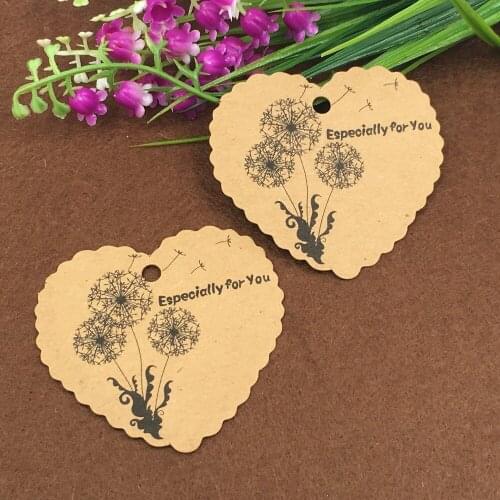 200pcs/lot Heart-shaped Packing Label Gift Wedding Cookie Cardboard Etiquetas Paper Tag Floral Labels