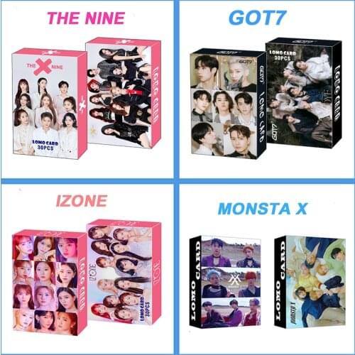30pcs/set Kpop GOT7 Monsta X IZONE THE NINE TREASURE Lomo Cards photocards HD Photo album K-pop cards