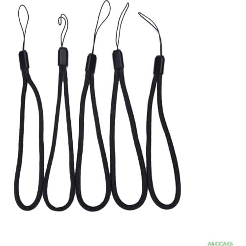 5pcs Nylon Hand Wrist Strap Lanyard For Camera Cell Phone For IPod USB Mp3 Mp4 Camera String Strap Black
