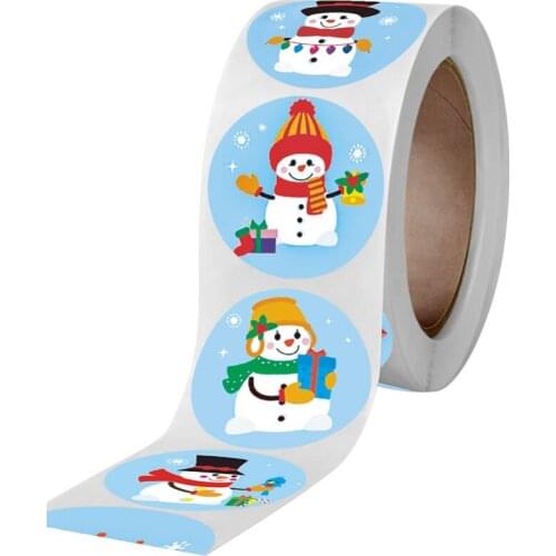 500pc Christmas Theme Paper Stickers Favor Gift Seal-Sticker Candy Box Seal Label Baking DIY Packing Scrapbooking Decor