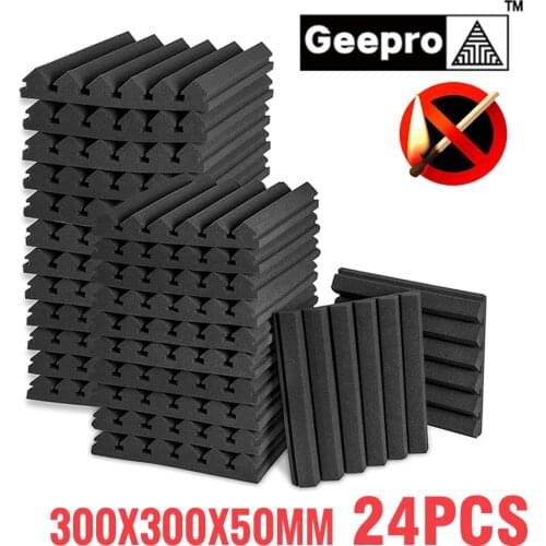 Geepro 300x300x50mm Bass Trap Acoustic Foam Soundproofing Acoustic Panel Noise Isolation for Studio 6/12/24pcs Soundproof Foam