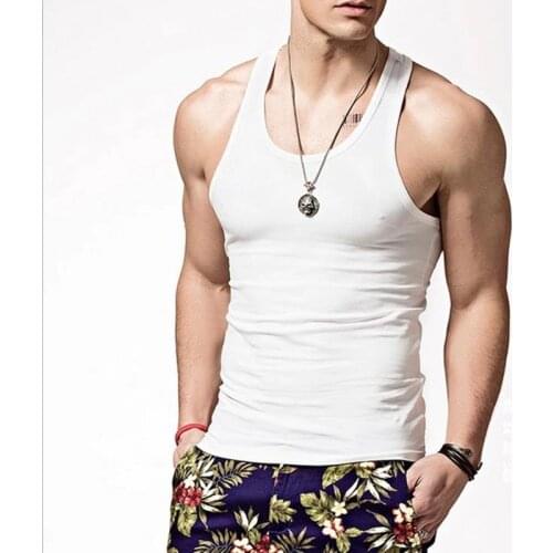 Brand Summer Mens Tank Tops Sleeveless Men Solid Fitness Tank Top Man Thread Sport Bottoming Hot Sale New Fashion
