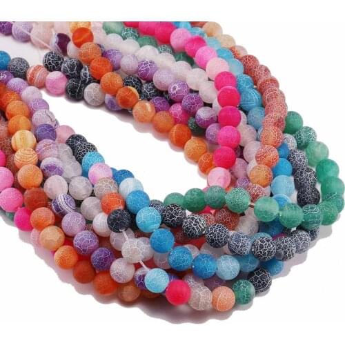 4-12 mm Mix Color Weathering Stone Beads Natural Frost Cracked Beads For DIY Jewelry Making Findings Necklaces Bracelets Space
