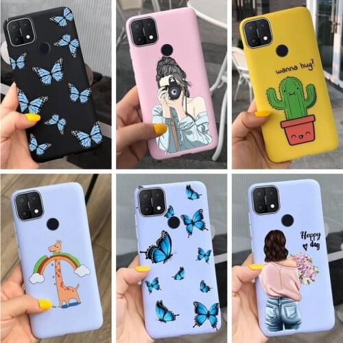 For OPPO A15 Case 2020 New Butterfly Cactus Silicone Soft Back Cover For OPPO A15 Cases OPPOA15 CPH2185 A 15 Phone Fundas Bumper