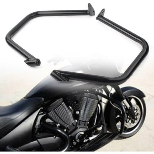Black 2Pcs Motorcycle Bagger Engine Guard Crash Bars Left And Right For Victory Cross Country Roads Magnum