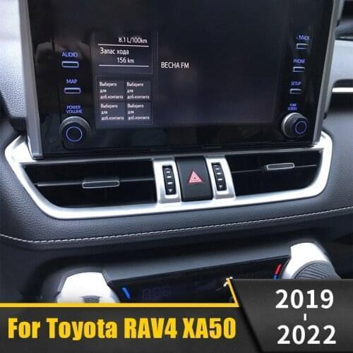 For Toyota RAV4 2019 2020 2021 RAV 4 XA50 Carbon Fiber Car Central Control Air Conditioning Vent Outlet Trim Cover Accessories