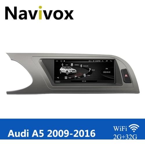 Navivox Audi A5 Android 10 DVD GPS Multimedia Player for Audi A5 B8 8T 2009~2016 Audio Video Stereo Headunit BT WiFi Mirrorlink