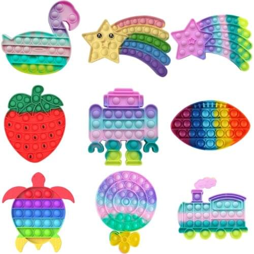Fidget Reliver Stress Toy Rainbow Pushpp Bubble Antistress Toys Adults & Children Sensory Toys To Relieve Autism Free Shipping