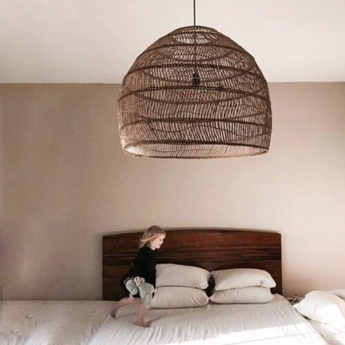 Rattan Lamp Chinese Pendant Light Vintage Hanging Lamp Home Decor Living Room Dining Room Indoor Lighting Industrial Lighting