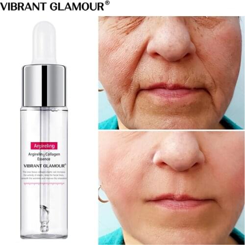 VIBRANT GLAMOUR Hexapeptide Collagen Face Serum Anti-Aging Anti-Wrinkle Moisturizing Essence Whitening Firming Blemish Skin Care