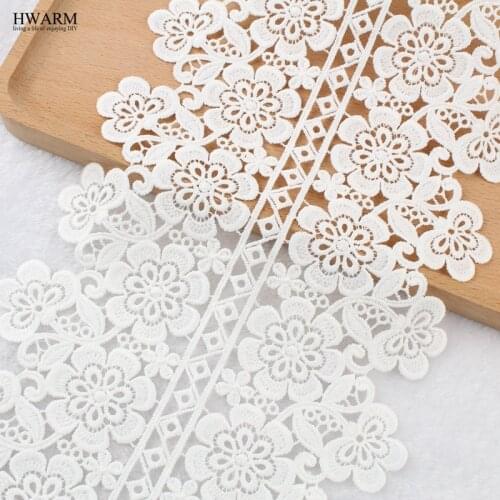 5yard 19cm lace fabric ribbon wedding decoration Bilateral water-soluble lace large bar code high-end white flower milk silk