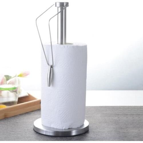 Kitchen Paper Holder Easy to Use Anti-Slip Rotating Towel Holder Stand Roll Dispenser for Washroom
