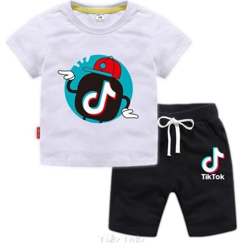 Summer Baby Clothes Suit Children Fashion Boys Girls Tik Tok T Shirt Shorts 2Pcs/set Toddler Casual Clothing Kids Tracksuits