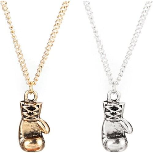 2021 FASHION! Stainless Steel Male Female Fitness Boxing Glove Pendant Necklace Fists Knuckle