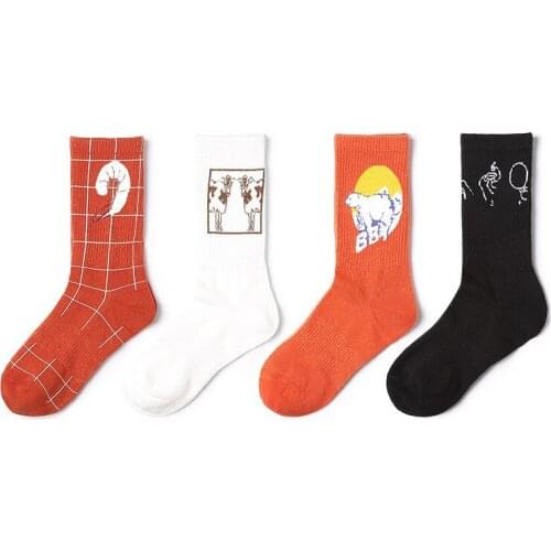 Fashion Printed Thick Warm Winter Colorful Cotton Long socks For Woman Man