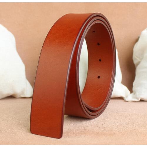 No Buckle 3.3 cm and 3. 8cm Belts for Mens High Quality Pin Buckle Male Strap Genuine Leather Waistband Ceinture Homme