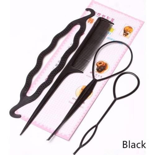 Styling Hair Braid Set Black Tail Ponytail Hair Diy Dispenser Accessory Hair Twisted Makeup Tools Portable Styling Tools