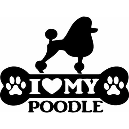 Personalized Car Sticker I Love My Poodle Dog Animal Decal Fashion Body Decoration Cover Scratch Waterproof Sunscreen Stickers