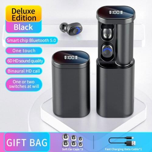 Headphones Earbuds Wireless Bluetooth Earphones Waterproof Noise Canceling Earbuds 2200mAh Charing Box Long Tims Standby Headset